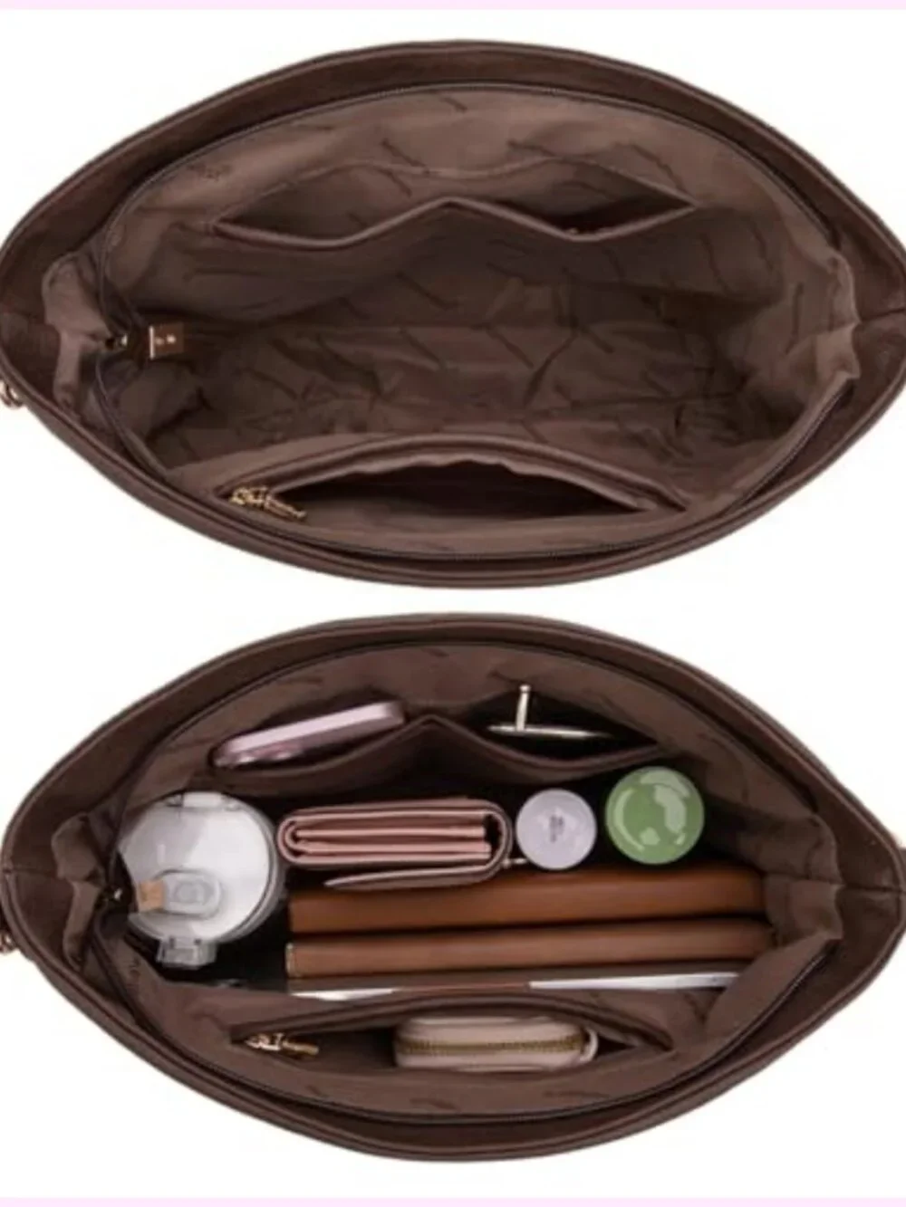 Vegan Leather Hobo Bag with Expandable Side Zipper & Multiple Pockets